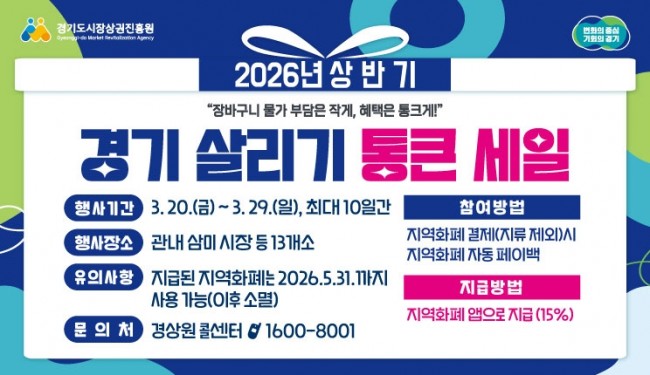 시흥시, '2026 통큰 세일'로 지역경제 활력 기대